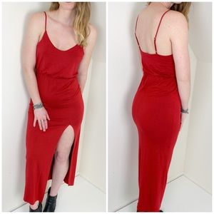 Lulu’s | Red Jersey Cotton Relaxed Maxi Dress
